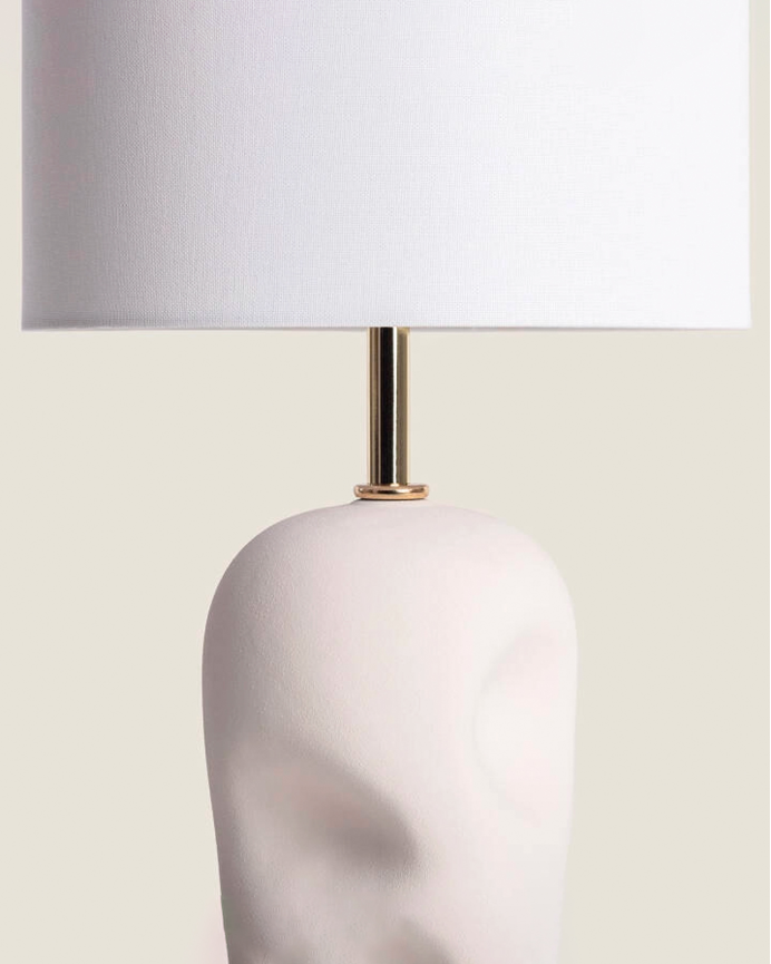 Lampada da tavolo in ceramica bianco 48cm