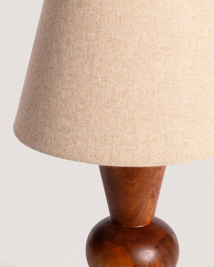 Lampada da tavolo in legno marrone chiaro 60cm