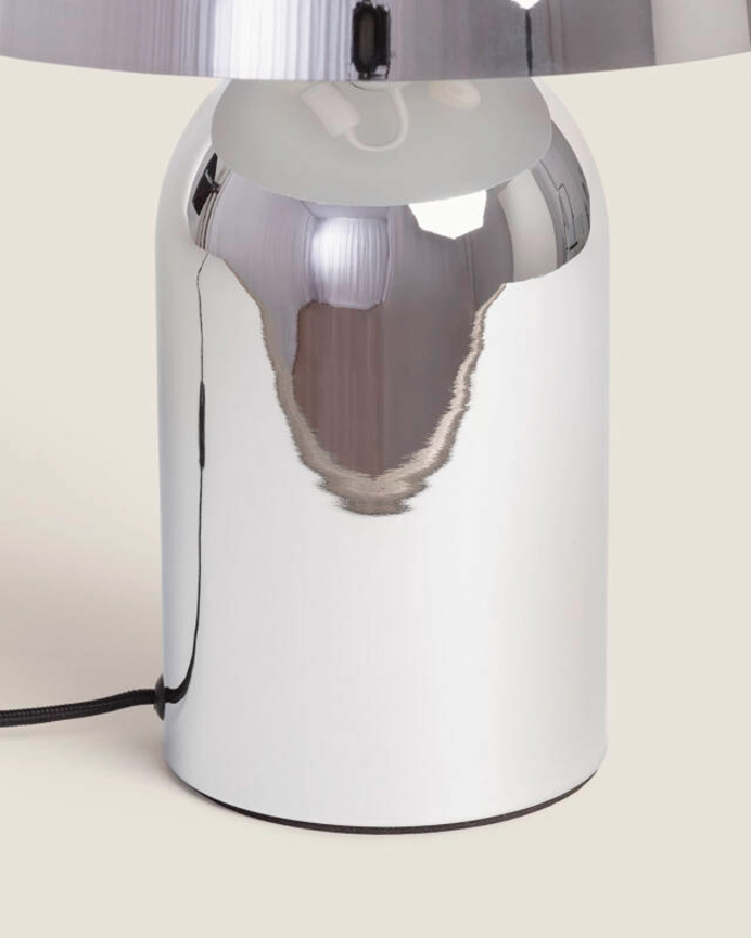 Lampada da tavolo in metallo cromato da 32 cm