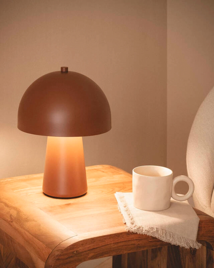 Lampada da tavolo in metallo marrone 29cm