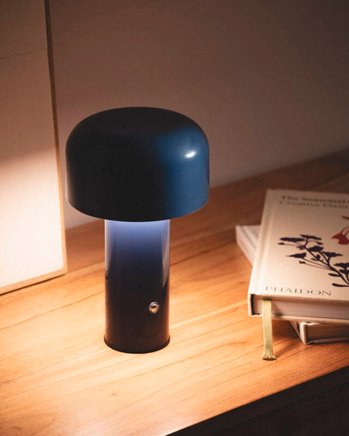 Lampada da tavolo in metallo blu 21cm