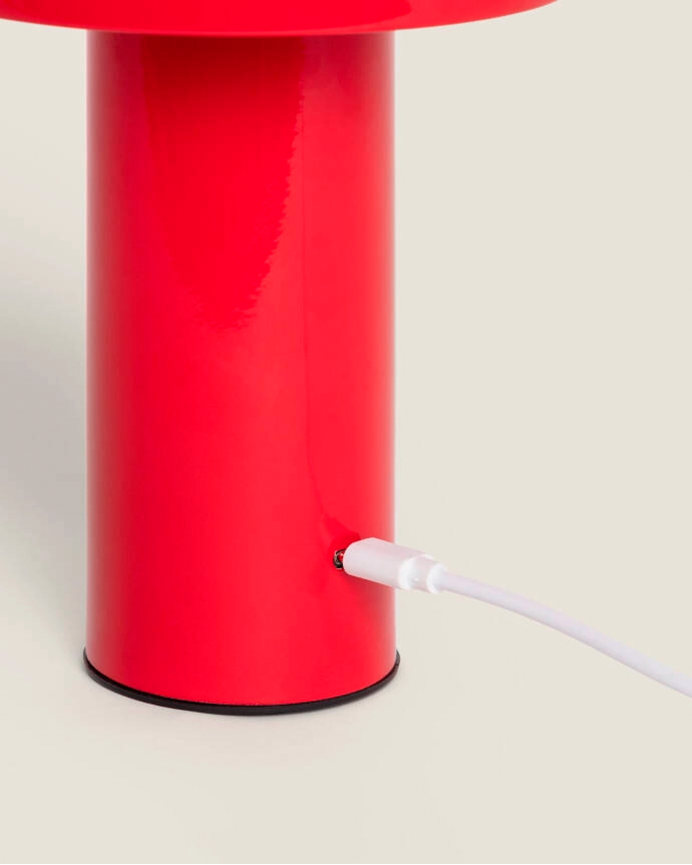 Lampada da tavolo in metallo rosso 21cm