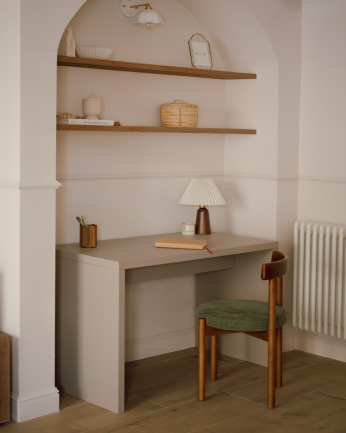  Tavolo da scrivania lacca beige e gambe rovere medio en varias medidas
