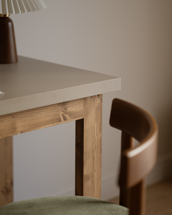  Tavolo da scrivania lacca beige e gambe rovere medio en varias medidas