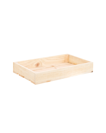 Caixa pequena de madeira maciça em tom natural