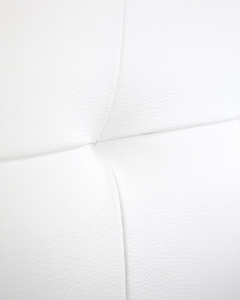 Cabeceira estofada em couro sintético com dobras brancas em vários tamanhos