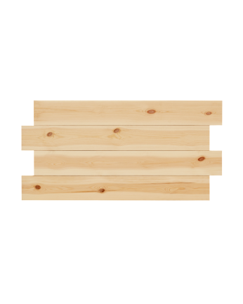 Cabeceira assimétrica de madeira maciça em tom natural de vários tamanhos