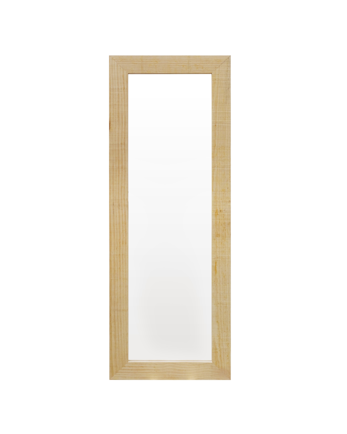 Espelho de madeira maciça em tom natural de várias medidas