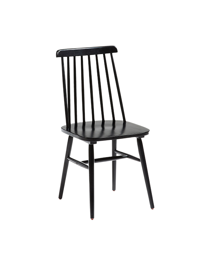 Cadeiras em madeira maciça de seringueira pintada de preto 89x43cm
