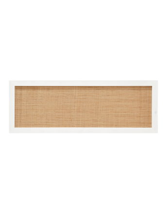 Cabeceira de madeira maciça e ráfia em tom branco de vários tamanhos