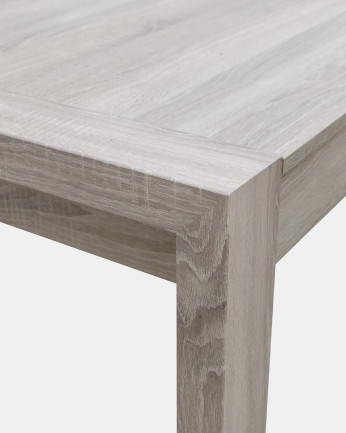 Mesa de jantar extensível em madeira de tom natural 76x140cm