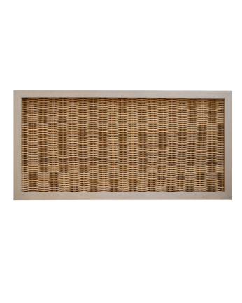 Cabeceira em madeira de bambu natural tecida à mão medindo 160x80cm