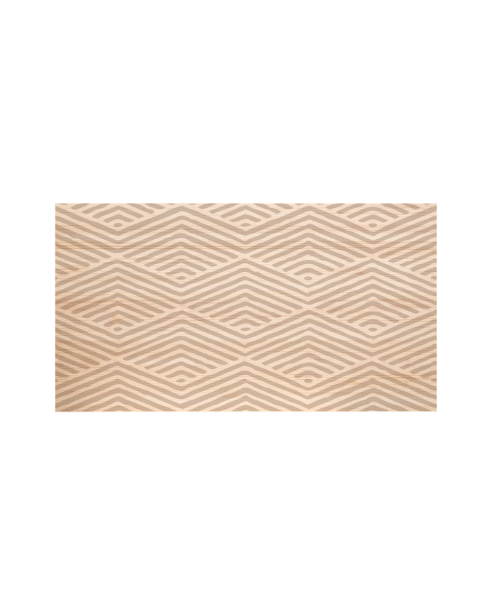  Cabeceira de madeira maciça impressa com motivo Il Pyramids em tom natural em vários tamanhos