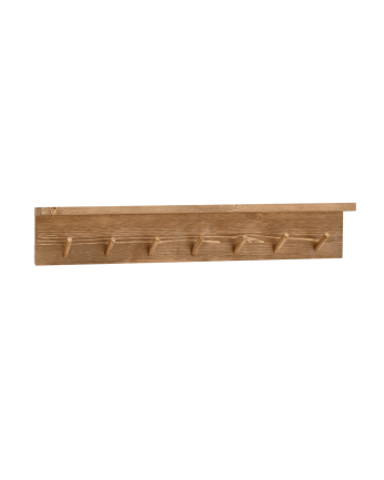 Cabide de parede em madeira maciça em tom carvalho escuro 61x95cm