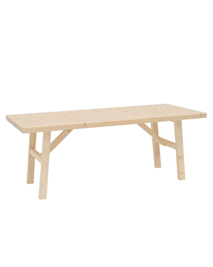  Mesa de centro de madeira maciça com acabamento natural