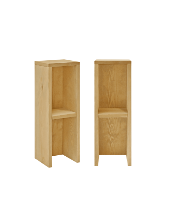 Pacote de 2 mesinhas de cabeceira ou mesas auxiliares em madeira maciça tom azeitona 60x20cm