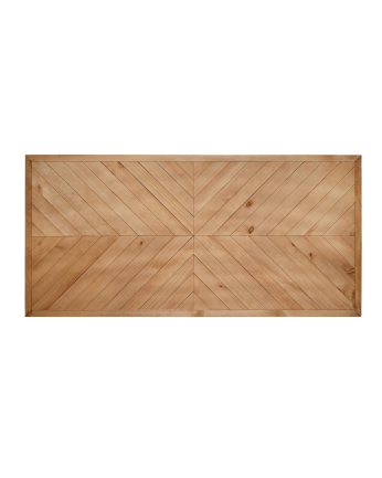 Cabeceira de madeira maciça estilo étnico em tom carvalho escuro 80x165cm