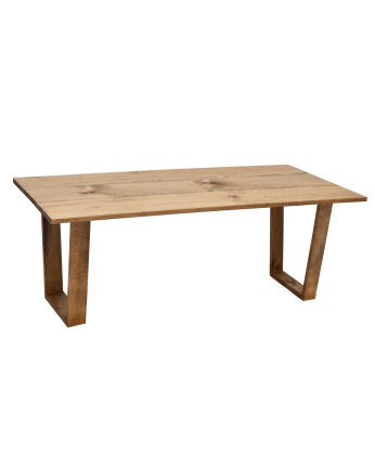 Mesa de centro de madeira maciça com acabamento em carvalho escuro 120x60cm