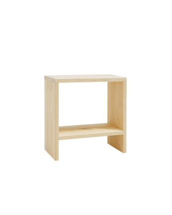 Mesa de cabeceira em madeira maciça em tom natural 40x20cm