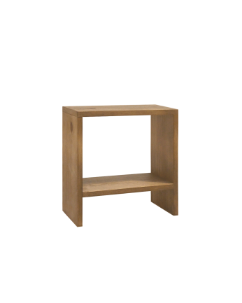 Mesa de cabeceira em madeira maciça de carvalho escuro 40x20cm