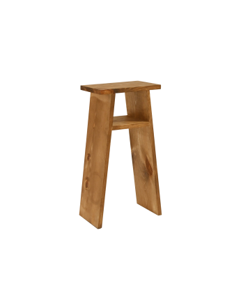 Mesa de centro em madeira maciça em tom carvalho escuro 60x20cm