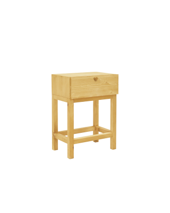 Mesa de cabeceira flutuante de madeira maciça em tom azeitona de 57x40cm