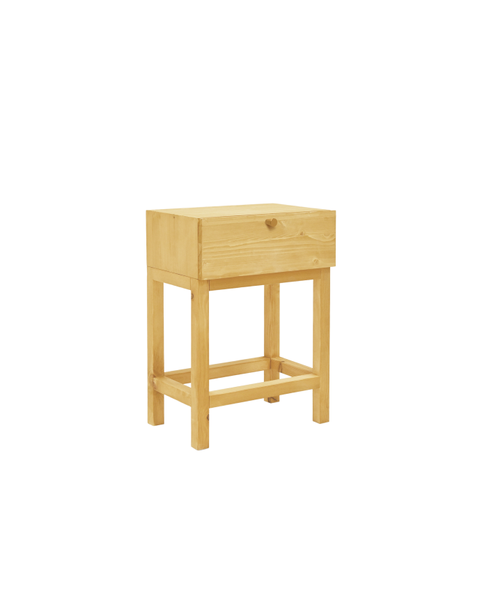 Mesa de cabeceira flutuante de madeira maciça em tom azeitona de 57x40cm