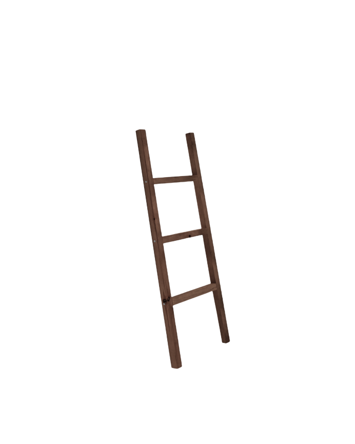 Escada em madeira maciça tom nogueira 118x41cm