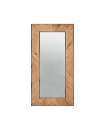 Espelho de madeira maciça em tom carvalho escuro 163x84cm