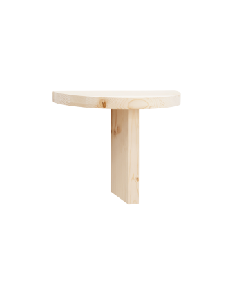 Mesa de cabeceira flutuante de madeira maciça em tom natural 27x40cm