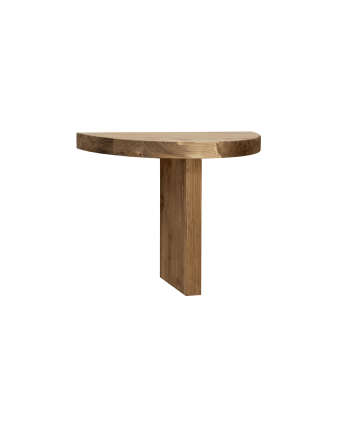 Mesa de cabeceira flutuante em madeira maciça tom carvalho escuro 27x40cm