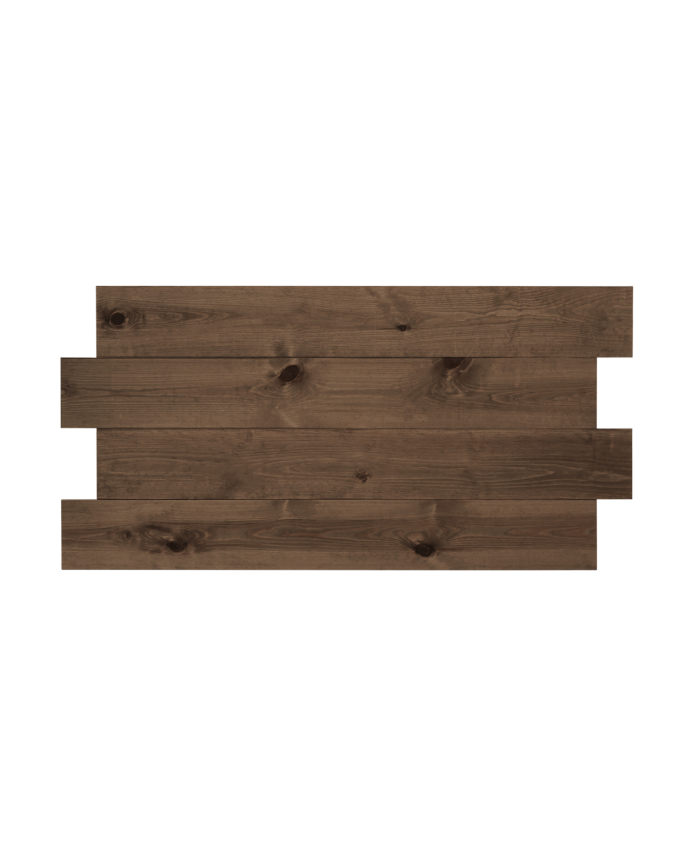 Cabeceira assimétrica de madeira maciça em tom de nogueira vários tamanhos