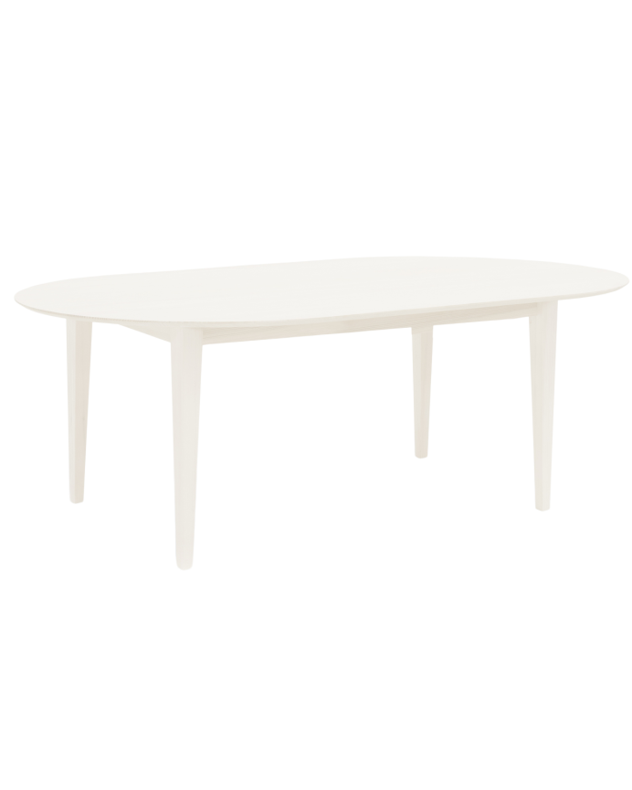 Mesa de jantar oval branca de madeira maciça de vários tamanhos