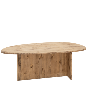Mesa de centro de madeira maciça em tom carvalho escuro de 130 cm
