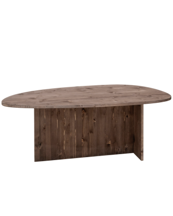 Mesa de centro de madeira maciça em tom nogueira 130 cm
