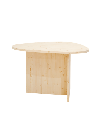 Mesa de jantar em madeira maciça em tom natural de 140cm 