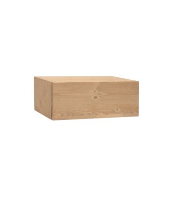 Mesa de cabeceira flutuante de madeira maciça em tom médio de carvalho 40 cm