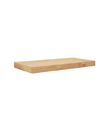 Mesa de cabeceira flutuante de madeira maciça em tom carvalho médio de 45 cm