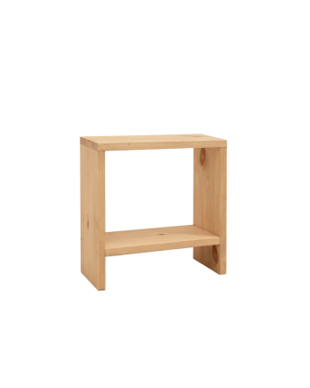 Mesa de cabeceira em madeira maciça tom carvalho médio 40x20cm