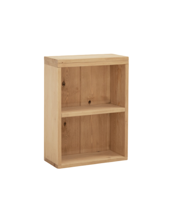 Mesa lateral de madeira maciça tom carvalho médio 60x40cm