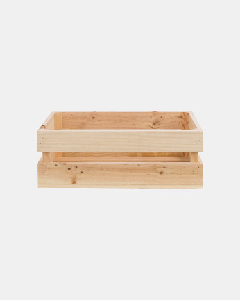 Caixa de madeira maciça em tom médio natural