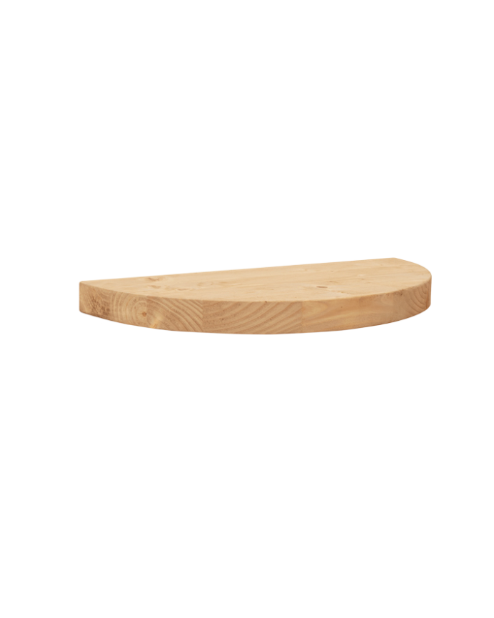 Mesa de cabeceira flutuante em madeira maciça tom carvalho médio 32x40cm