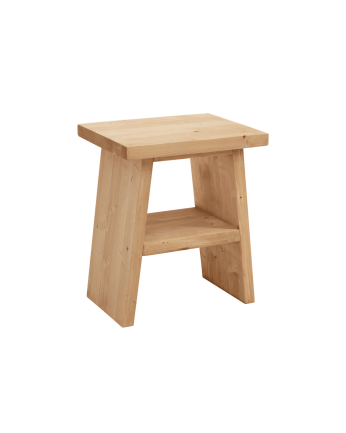 Cabeceira ou mesa auxiliar em madeira maciça tom carvalho médio 45x39cm