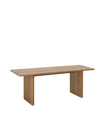 Mesa de centro de madeira maciça em tom carvalho escuro de 120 cm
