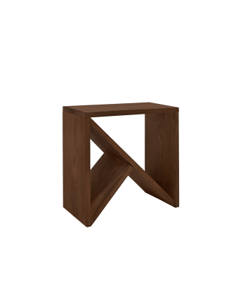 Cabeceira ou mesa auxiliar de madeira maciça em tom nogueira de vários tamanhos