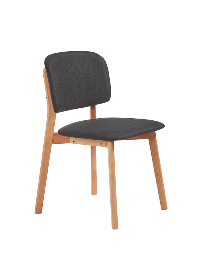 Cadeira de madeira maciça com assento estofado natural de 79cm