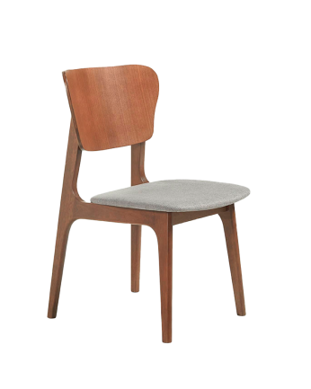 Cadeira de madeira maciça com assento estofado em nogueira de 835 cm