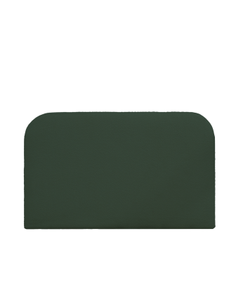 Cabeceira estofada com capa removível verde bouclé em vários tamanhos