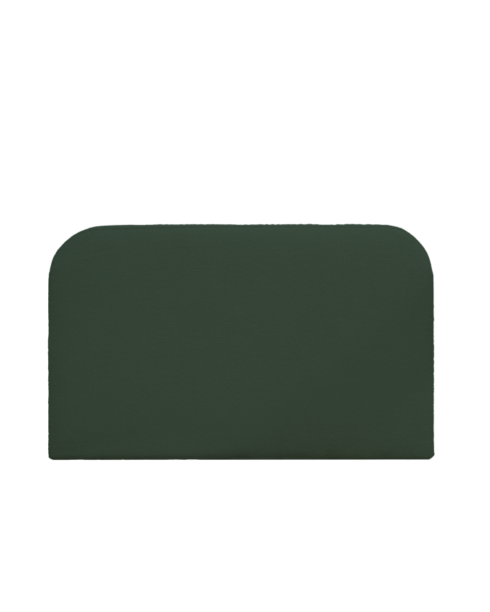 Cabeceira estofada com capa removível verde bouclé em vários tamanhos