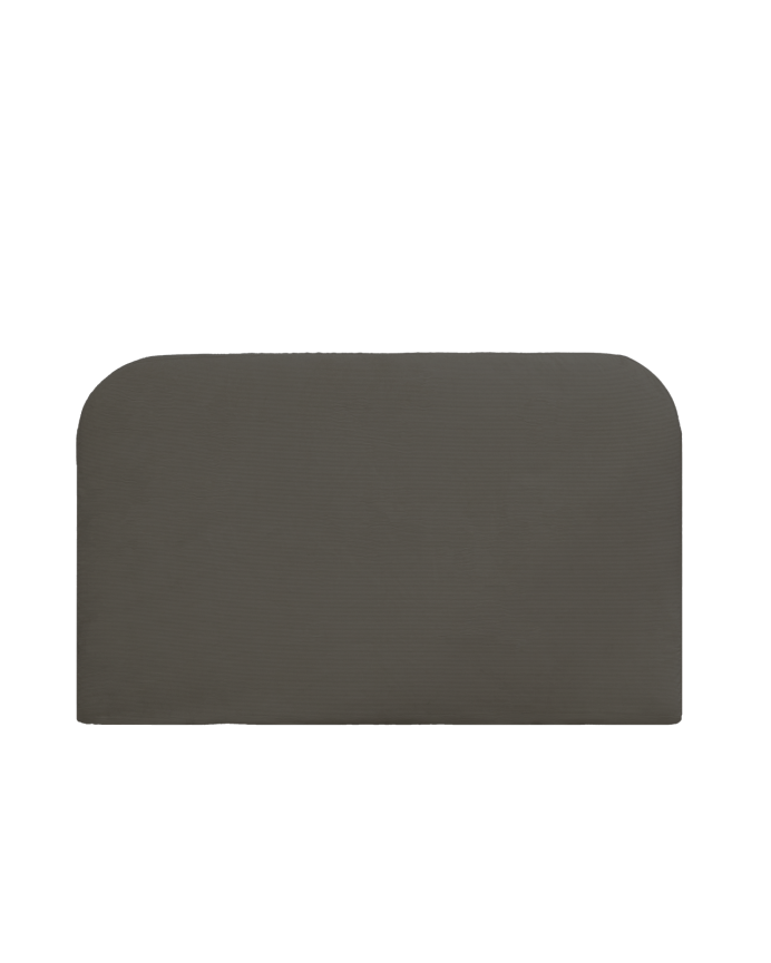 Cabeceira estofada removível em veludo cotelê cinza escuro em vários tamanhos